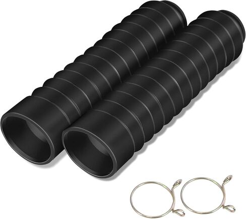 Motorcycle Fork Cover, Rubber Shock Absorber Boot Dust Cover, Front Fork Guards 205x42mm, 1 Pair (Black) in Saudi Arabia
