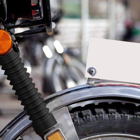Motorcycle Fork Cover, Rubber Shock Absorber Boot Dust Cover, Front Fork Guards 205x42mm, 1 Pair (Black) in Saudi Arabia