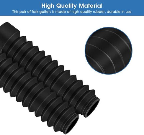 Motorcycle Fork Cover, Rubber Shock Absorber Boot Dust Cover, Front Fork Guards 205x42mm, 1 Pair (Black) in Saudi Arabia