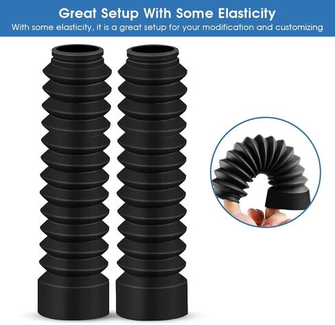 Motorcycle Fork Cover, Rubber Shock Absorber Boot Dust Cover, Front Fork Guards 205x42mm, 1 Pair (Black) in Saudi Arabia