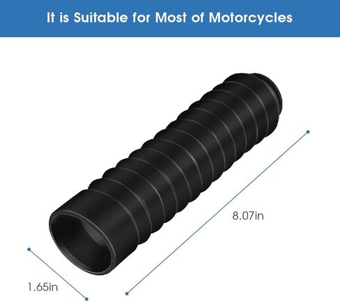 Motorcycle Fork Cover, Rubber Shock Absorber Boot Dust Cover, Front Fork Guards 205x42mm, 1 Pair (Black) in Saudi Arabia
