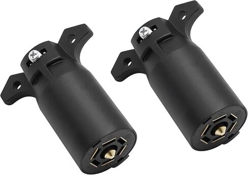 4Pcs RV Blade 7 Pin Trailer Plug Splice-in Replacement, Trailer Light Wiring Harness Connector, Heavy Duty 7 Prong Trailer Wiring Tow Plug for Boat Trailer (4) in Saudi Arabia
