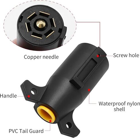 4Pcs RV Blade 7 Pin Trailer Plug Splice-in Replacement, Trailer Light Wiring Harness Connector, Heavy Duty 7 Prong Trailer Wiring Tow Plug for Boat Trailer (4) in Saudi Arabia