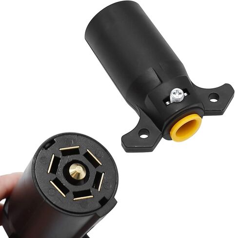4Pcs RV Blade 7 Pin Trailer Plug Splice-in Replacement, Trailer Light Wiring Harness Connector, Heavy Duty 7 Prong Trailer Wiring Tow Plug for Boat Trailer (4) in Saudi Arabia