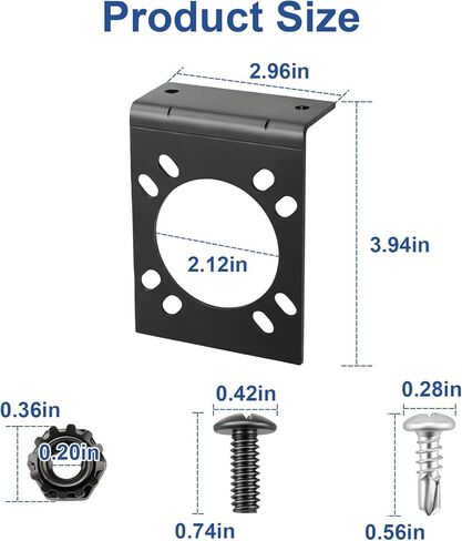 Vehicle-Side Trailer Wiring Harness Metal Mounting Bracket for 7-Way RV Blade #57206 in Saudi Arabia
