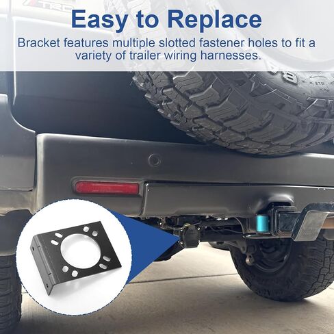 Vehicle-Side Trailer Wiring Harness Metal Mounting Bracket for 7-Way RV Blade #57206 in Saudi Arabia