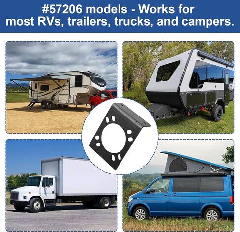 Vehicle-Side Trailer Wiring Harness Metal Mounting Bracket for 7-Way RV Blade #57206 in Saudi Arabia