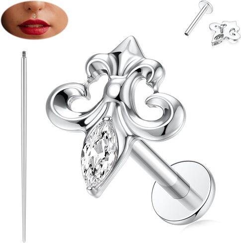 GAGABODY Labret ترصيع 16 جرام G23 التيتانيوم الشفاه خواتم 6/8/10 مللي متر الزنمة القرط Labret مجوهرات 16 جرام ميدوسا ثقب شقة عودة الشفاه ترصيع الغضروف اللولب ثقب المجوهرات in Saudi Arabia