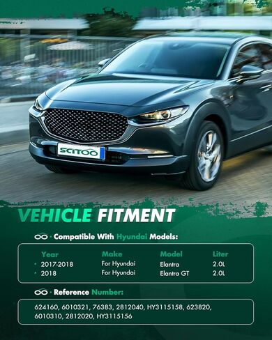 مجموعة مروحة تبريد مكثف SCITOO A/C متوافقة مع 2017-2020 لشركة Hyundai لـ Elantra 2.0L 2018-2020 لـ Hyundai لـ Elantra GT 2.0L 2019-2022 لـ Kia لـ Forte 2.0L؛ استبدال 624160 in Kuwait