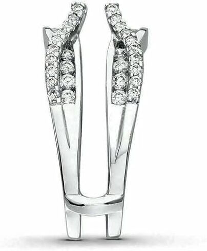 غلاف معزز للحلقة الماسية من Pretty-Jewels08 1.00 قيراط، لمسة نهائية من الذهب الأبيض عيار 14 قيراط، فضة استرلينية 925 in Kuwait