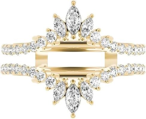 Rk JEWEL Moissanite Ring Enhancer Wedding Bands for Women,D Color VVS1 Enhancers for Engagement Rings 925 Sterling Silver Plated 18K Yellow Gold Plated Ring for Wife in Saudi Arabia
