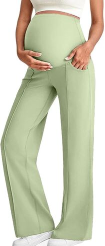 Maternity Pants for Women Maternity Dress Yoga Pants with Pockets Over The Belly Stretchy Work Slack Pregnancy Trouser in Saudi Arabia