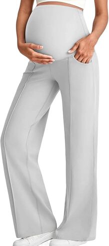 Maternity Pants for Women Maternity Dress Yoga Pants with Pockets Over The Belly Stretchy Work Slack Pregnancy Trouser in Saudi Arabia