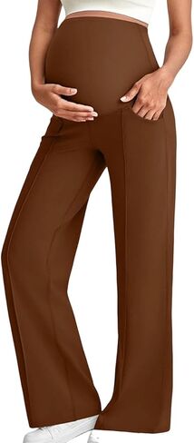 Maternity Pants for Women Maternity Dress Yoga Pants with Pockets Over The Belly Stretchy Work Slack Pregnancy Trouser in Saudi Arabia