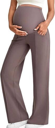 Maternity Pants for Women Maternity Dress Yoga Pants with Pockets Over The Belly Stretchy Work Slack Pregnancy Trouser in Saudi Arabia