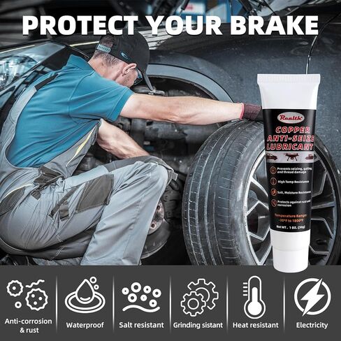 Realth Copper Anti Seize Thread Lubricant 30g – High Temp Anti-Seize Grease for Brake Systems, Spark Plugs, Battery Terminals & Metal Parts Automotive, Electrical & Industrial Use in Saudi Arabia