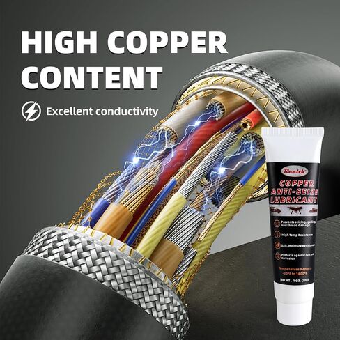 Realth Copper Anti Seize Thread Lubricant 30g – High Temp Anti-Seize Grease for Brake Systems, Spark Plugs, Battery Terminals & Metal Parts Automotive, Electrical & Industrial Use in Saudi Arabia