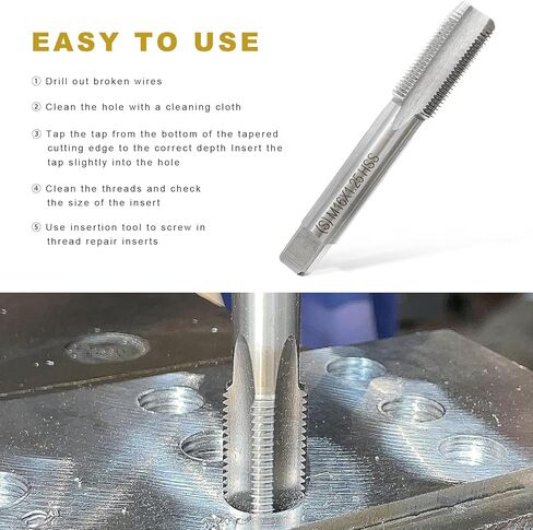 Spark Plug Thread Repair Kit, Spark Plug Thread Repair Kit with M14×1.25 Inserts M16×1.25 Tap, Stainless Steel Engine Rethreading Repair Tools for Automotive Gasoline Generators in Saudi Arabia