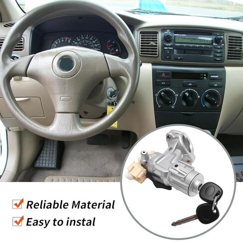 45020-02-3 مفتاح تجميع أسطوانة قفل الإشعال 2 مفتاح، بديل لسيارة Toyota Corolla Matrix 2003-2008 in Kuwait