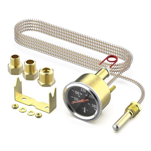 7-123 Water Temperature Gauge 50-140°C/130-280°F Coolant Temp Gauge Kit Mechanical Universal Fit for Automotive, Car, Truck, Motorcycle and Marine Engines in Saudi Arabia