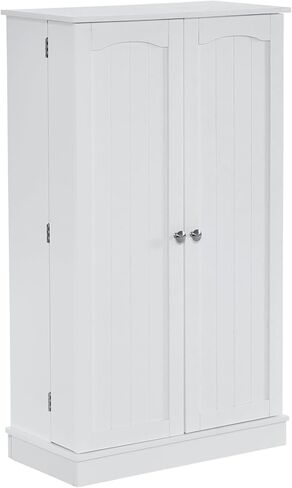 خزانة تخزين المطبخ بتصميم باب مزدوج مع أرفف قابلة للتعديل، يمكن استخدام الطراز الحديث كخزانة جانبية في غرفة الطعام أو غرفة المعيشة، وتأتي خزانة التخزين المستقلة مع طقم تثبيت على الحائط باللون الأبيض in Kuwait