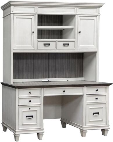 مكتب مكتب Pemberly Row الخشبي المعاصر Credenza، مقاس 70 بوصة عرض × 31 بوصة ارتفاع × 21 بوصة عمق، لمسة نهائية بيضاء، درج قفل للملفات، سحب لوحة المفاتيح، أدراج المرافق، منفذ طاقة، طاولة كتابة للمكتب المنزلي in Kuwait