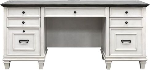 مكتب مكتب Pemberly Row الخشبي المعاصر Credenza، مقاس 70 بوصة عرض × 31 بوصة ارتفاع × 21 بوصة عمق، لمسة نهائية بيضاء، درج قفل للملفات، سحب لوحة المفاتيح، أدراج المرافق، منفذ طاقة، طاولة كتابة للمكتب المنزلي in Kuwait