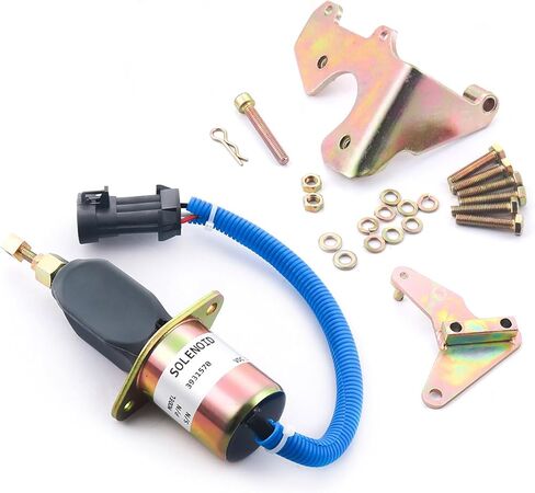 12V Fuel Shut Off Solenoid Valve With Bracket Kits 3931570 SA-4981-12 5016244AA Compatible with Dodge 5.9L Cummins Diesel 94-98 New in Saudi Arabia