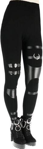 سروال ضيق Restyle Moon Child Gothic Nugoth Punk Witchcraft - أسود (L - UK 12) in Kuwait