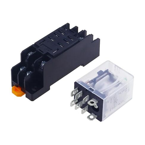 مرحل الطاقة LY2NJ DPDT 8 Pin مع قاعدة المقبس، ملف AC/DC، HH62P JQX-13F، 12V 24V 48V 110V 220V 380V، مرحل الوقت المختوم من الإيبوكسي (36V AC) in Kuwait