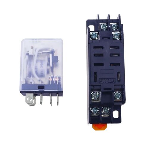 مرحل الطاقة LY2NJ DPDT 8 Pin مع قاعدة المقبس، ملف AC/DC، HH62P JQX-13F، 12V 24V 48V 110V 220V 380V، مرحل الوقت المختوم من الإيبوكسي (36V AC) in Kuwait