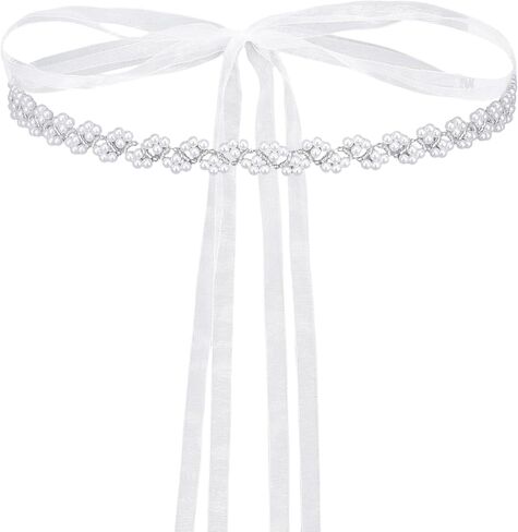 Yolev Bridal Belt Beaded Wedding Pearl Belt for Dress Women Sparkly Bridesmaid Sash Belts Waist Belts for Women Bridal Bridesmaid Dresses Special Occasion in Saudi Arabia