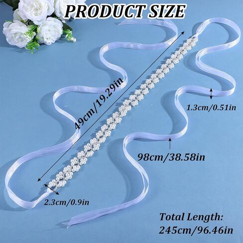 Yolev Bridal Belt Beaded Wedding Pearl Belt for Dress Women Sparkly Bridesmaid Sash Belts Waist Belts for Women Bridal Bridesmaid Dresses Special Occasion in Saudi Arabia