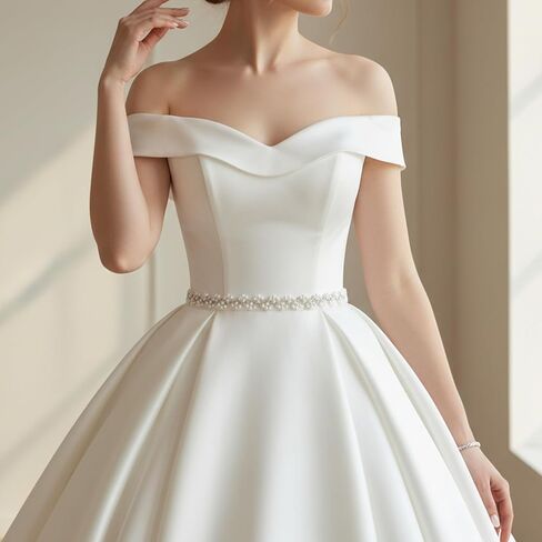 Yolev Bridal Belt Beaded Wedding Pearl Belt for Dress Women Sparkly Bridesmaid Sash Belts Waist Belts for Women Bridal Bridesmaid Dresses Special Occasion in Saudi Arabia