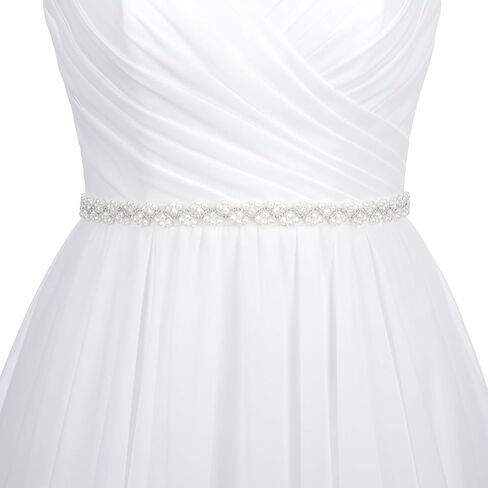 Yolev Bridal Belt Beaded Wedding Pearl Belt for Dress Women Sparkly Bridesmaid Sash Belts Waist Belts for Women Bridal Bridesmaid Dresses Special Occasion in Saudi Arabia