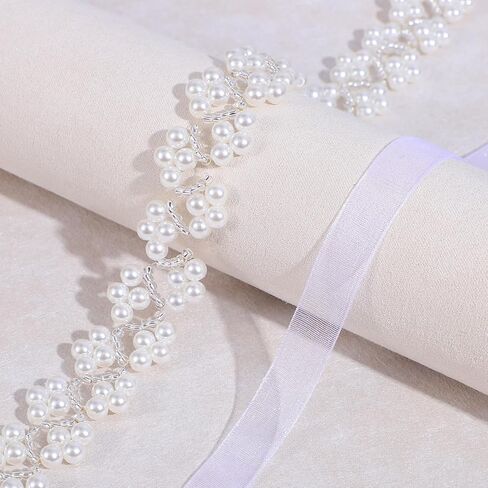 Yolev Bridal Belt Beaded Wedding Pearl Belt for Dress Women Sparkly Bridesmaid Sash Belts Waist Belts for Women Bridal Bridesmaid Dresses Special Occasion in Saudi Arabia