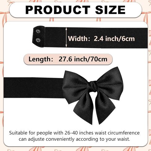 أحزمة كونال 3 قطع على شكل فيونكة للنساء، حزام فيونكة أحمر مع حزام خصر مرن واسع، إكسسوارات أحزمة فيونكة كلاسيكية للحفلات والفساتين والمهرجانات (أسود، أبيض وأحمر) in Kuwait