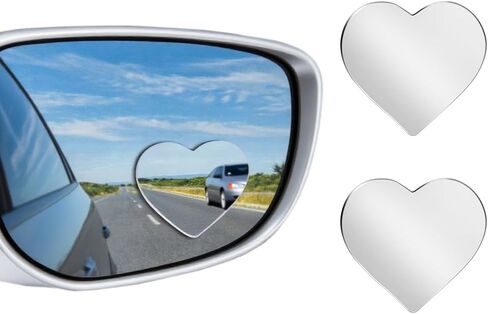 Blind Spot Mirror 2 Pack Cute Car Accessories for Women Heart Shaped Valentines Gifts for Girlfriend Car Essentials Side Blindspot Mirrors Wide Angle Mirrors Adjustabe Convex Rear View Mirror in Saudi Arabia