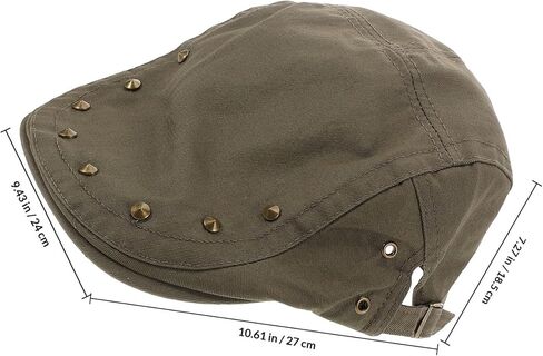 Ciieeo Women’s Newsboy Cap Retro Studded 1920s Driver Hat Breathable Sunshade Flat Beret in Army Green for Spring Summer Casual Wear in Kuwait