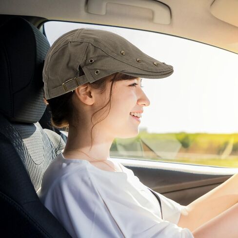 Ciieeo Women’s Newsboy Cap Retro Studded 1920s Driver Hat Breathable Sunshade Flat Beret in Army Green for Spring Summer Casual Wear in Kuwait