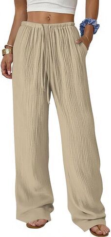 Wide Leg Pants for Women 2026 Summer Soft High Waist Flowy Loose Casual Lounge Trousers Beach Travel Vacation Clothes in Saudi Arabia