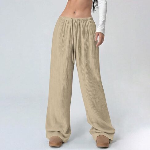 Wide Leg Pants for Women 2026 Summer Soft High Waist Flowy Loose Casual Lounge Trousers Beach Travel Vacation Clothes in Saudi Arabia