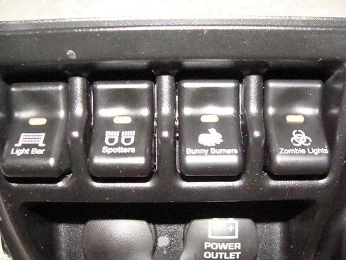 Fits Jeep® TJ 1997-2006 Wrangler Accessory Rocker Switch- Windshield Lights Emblem Lifetime Warranty in Kuwait