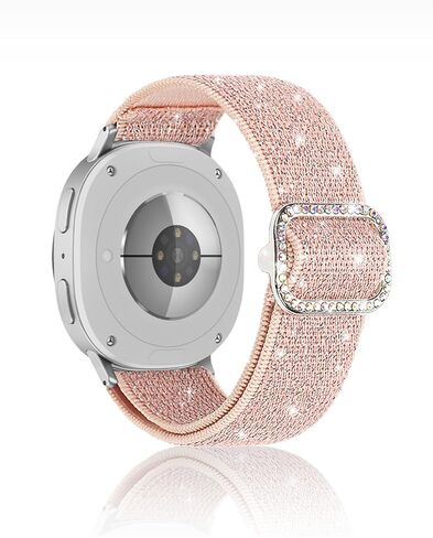 Bling Stretchy Nylon Band Compatible with Samsung Galaxy Watch 8 Band 40mm 44mm/Galaxy Watch 8 Classic 46mm Bands, Sparkly Soft Elastic Adjustable Straps for Samsung Watch 8/8 Classic Band for Women in Saudi Arabia