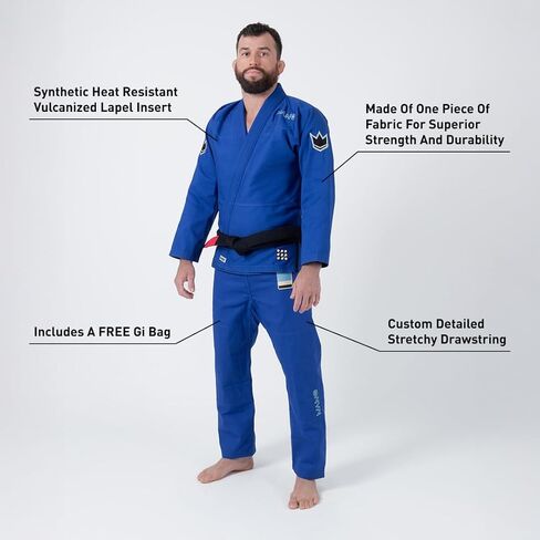 KINGZ Nano 3.0 رجالي Jiu Jitsu Gi - IBJJF 2024 قانوني، سترة منسوجة باللؤلؤ وبنطلون Ripstop بوزن 8 أونصة in Kuwait