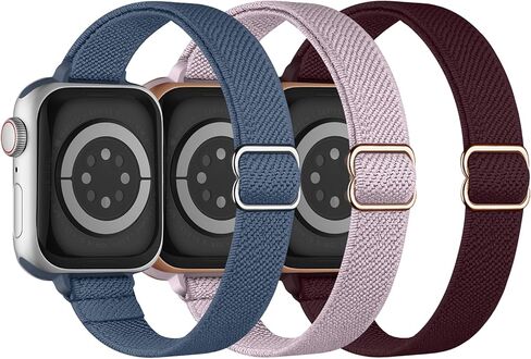 Slim Stretchy Band Compatible with Apple Watch Bands 40mm 41mm 42mm 38mm 44mm 45mm 46mm 49mm Women Men, Thin Narrow Skinny Elastic Nylon Solo Loop Strap for iWatch Series 10 9 8 7 6 5 4 3 Ultra SE 2 1 in Saudi Arabia