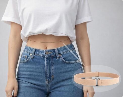 MIXJOY Crop Top Tuck Waist Belt Gift for Women - Adjustable Elastic Waist Band for Tucking Tops Sweater Oversized Shirt, Invisible Belt Accessories for Everyday Wear, Change Style of Tops in Saudi Arabia
