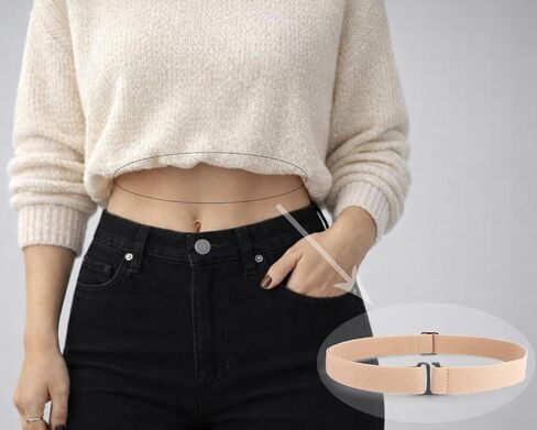 MIXJOY Crop Top Tuck Waist Belt Gift for Women - Adjustable Elastic Waist Band for Tucking Tops Sweater Oversized Shirt, Invisible Belt Accessories for Everyday Wear, Change Style of Tops in Saudi Arabia