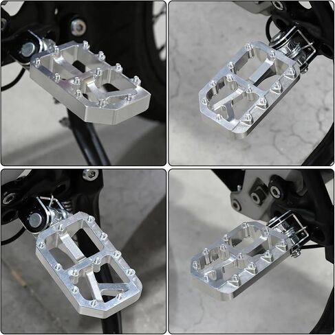 أوتاد قدم الدراجة الترابية لـ ebike surron light bee x s، لون شائك، دواسة من سبائك الألومنيوم للدراجة النارية لـ segway x160 x260/talaria x3 x4/e Ride pro ss، جسم فضي مع مسامير فضية in Kuwait