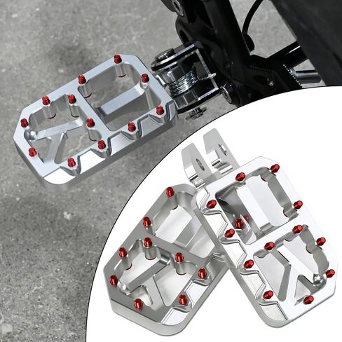 أوتاد قدم الدراجة الترابية لـ ebike surron light bee x s، لون شائك، دواسة من سبائك الألومنيوم للدراجة النارية لـ segway x160 x260/talaria x3 x4/e Ride pro ss، جسم فضي مع مسامير فضية in Kuwait